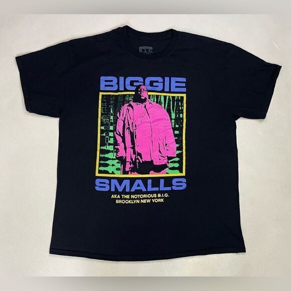 The Notorious BIG Biggie Smalls Graphic T-shirt Men XL Black Short Sleeve Music - Picture 1 of 5